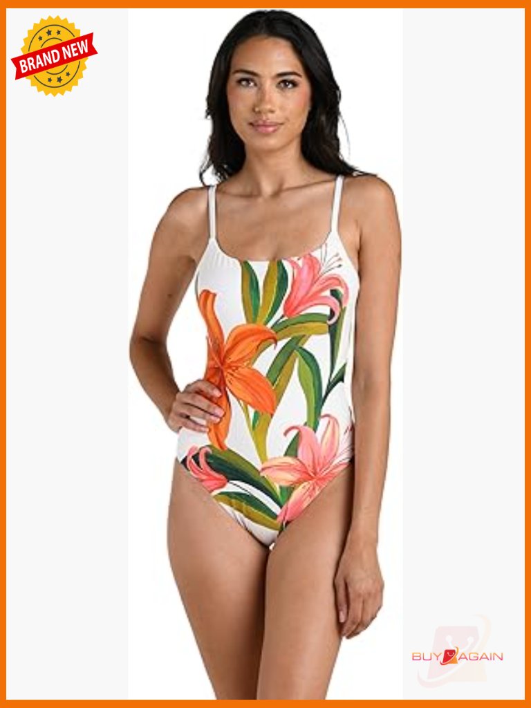 One Piece Swimsuit Tummy Control Adjustable Straps Ruched